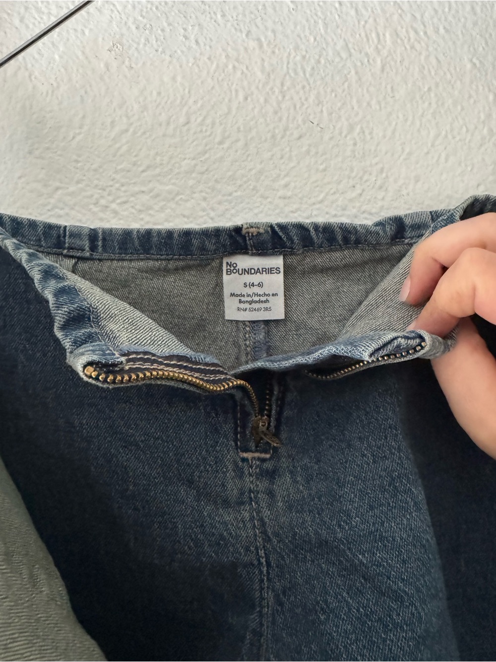 No Boundaries Denim Wrap Skort Retro Tie Waist Skirt-Shorts Small 4-6 Y2K - Picture 6 of 13